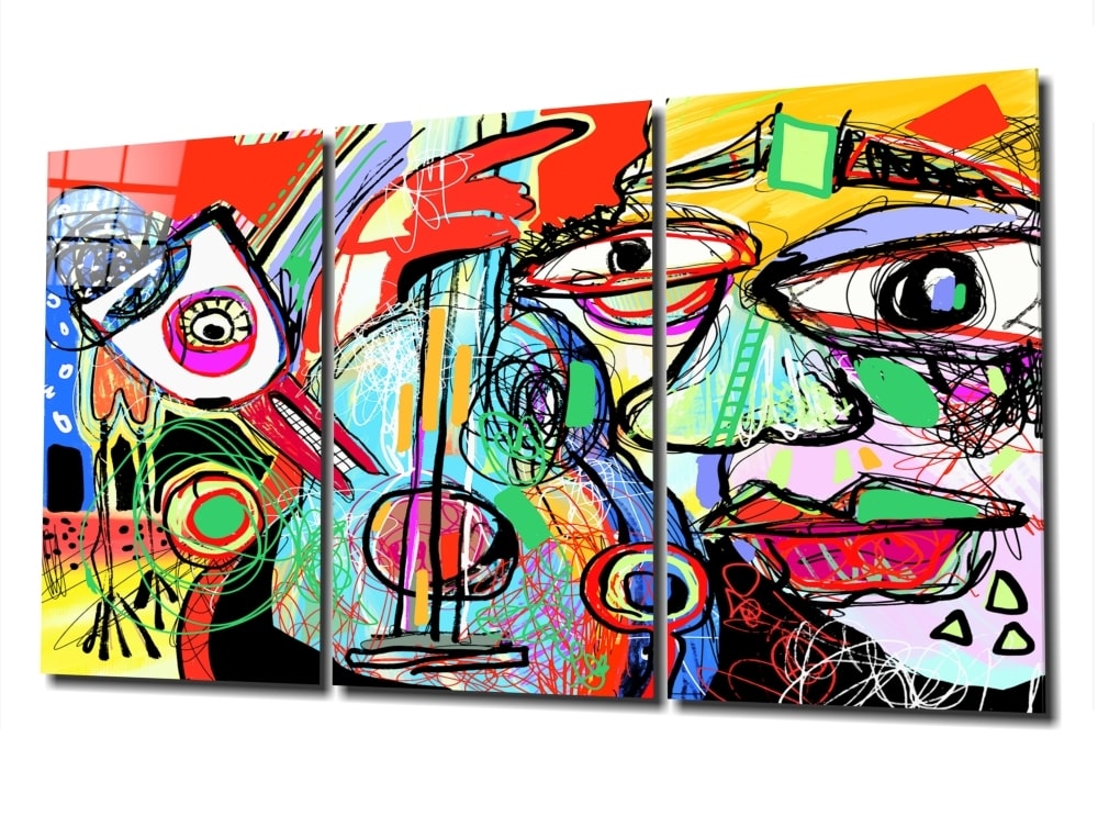 Abstract Cello UV Digital Painted Frameless Glass Wall Art or Decor - Art Gallery EU - 2