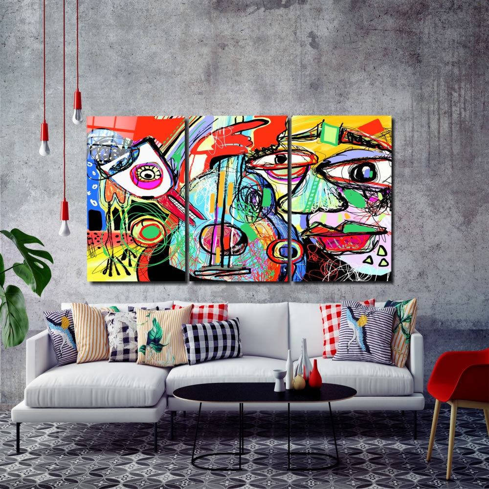 Abstract Cello UV Digital Painted Frameless Glass Wall Art or Decor - Art Gallery EU - 4