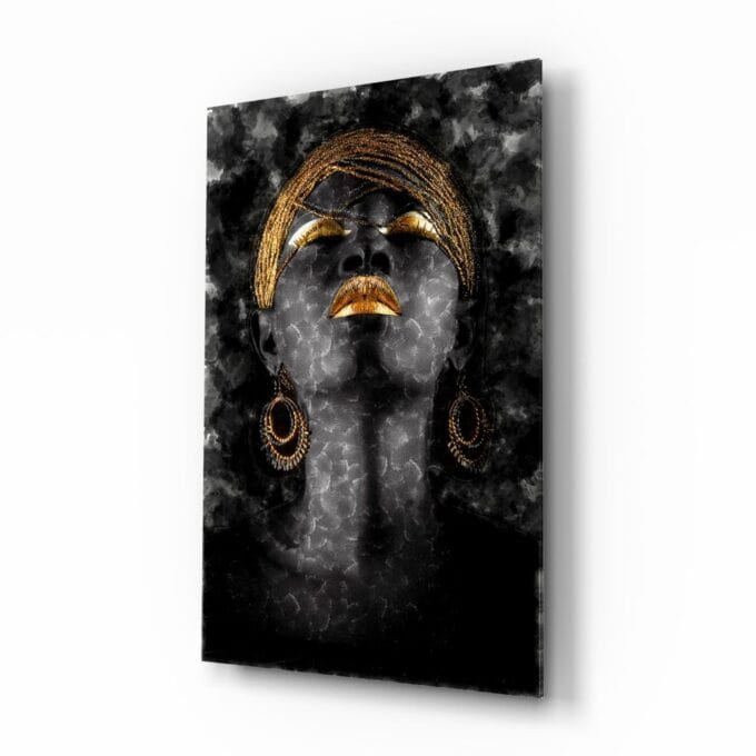 African Woman UV Digital Painted Frameless Glass Wall Art or Decor - Art Gallery EU - 3