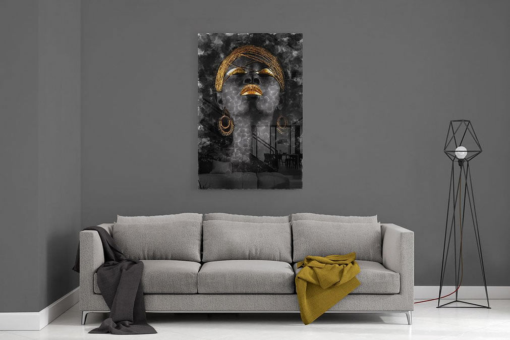 African Woman UV Digital Painted Frameless Glass Wall Art or Decor - Art Gallery EU - 5