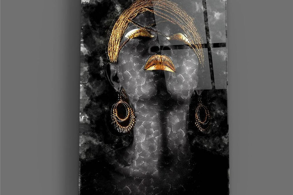 African Woman UV Digital Painted Frameless Glass Wall Art or Decor - Art Gallery EU - 6