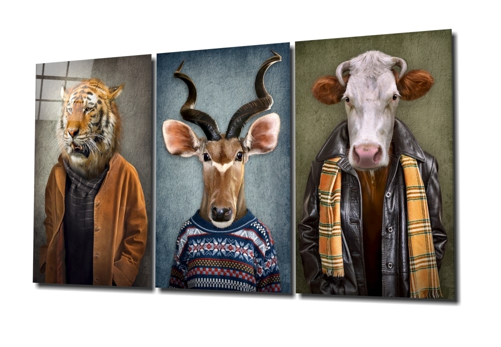 Animal Head UV Digital Painted Frameless Glass Wall Art or Decor - Art Gallery EU - 2