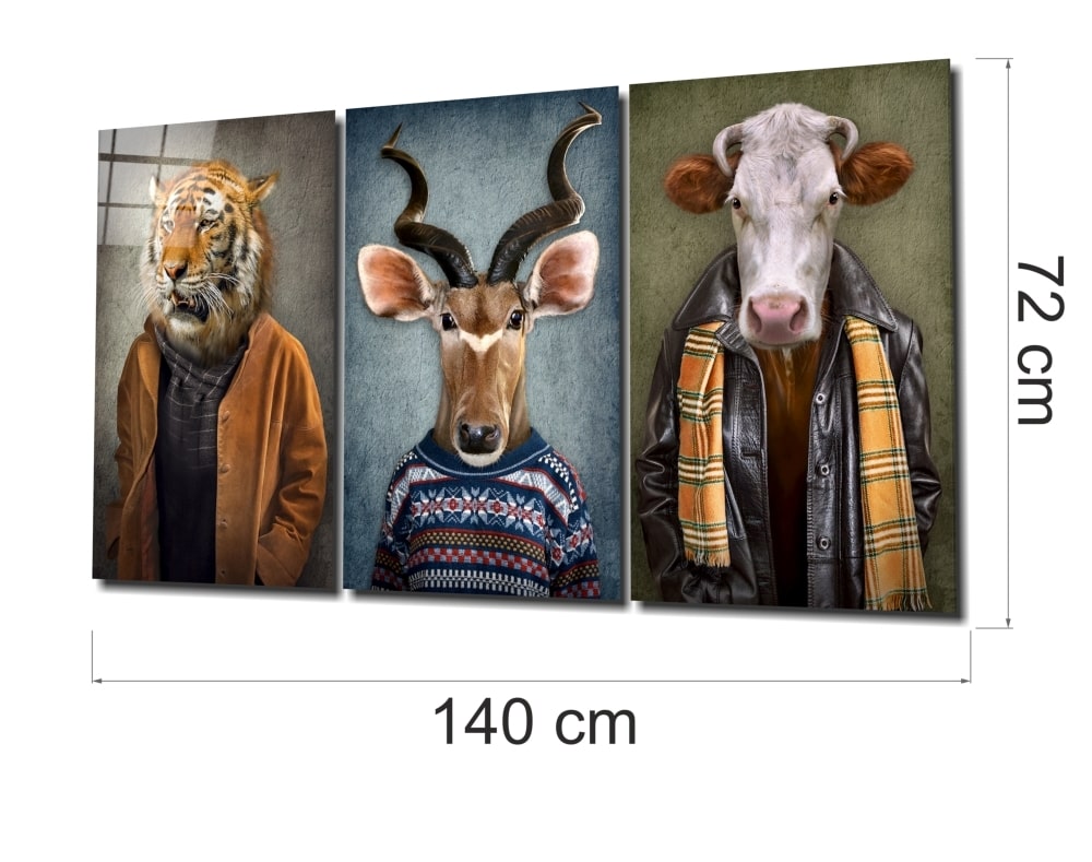 Animal Head UV Digital Painted Frameless Glass Wall Art or Decor - Art Gallery EU - 3