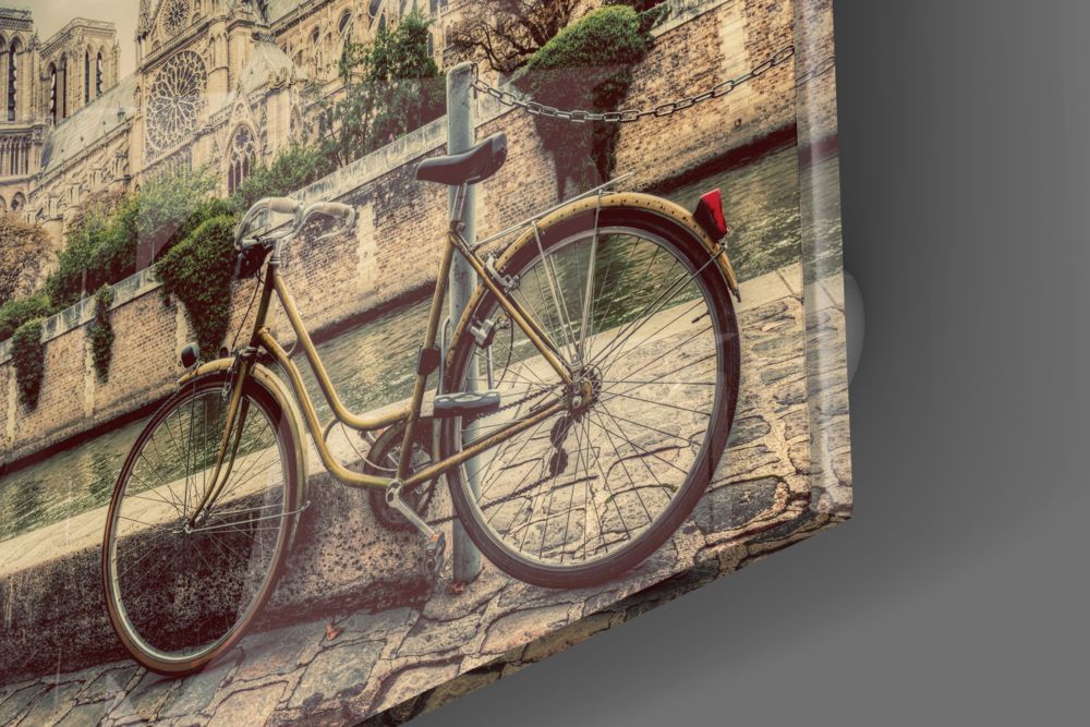 Bike and City UV Digital Painted Frameless Glass Wall Art or Decor - Art Gallery EU - 1