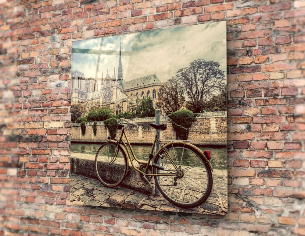 Bike and City UV Digital Painted Frameless Glass Wall Art or Decor - Art Gallery EU - 2