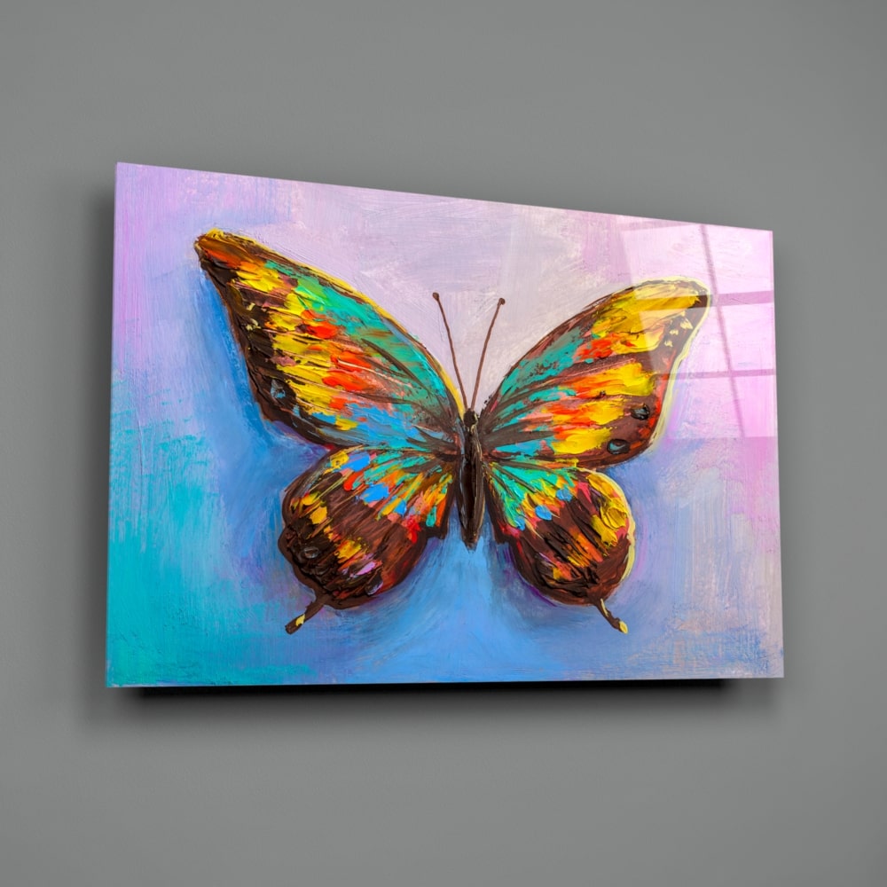 Butterfly Glass UV Digital Painted Frameless Glass Wall Art or Decor - Art Gallery EU - 1