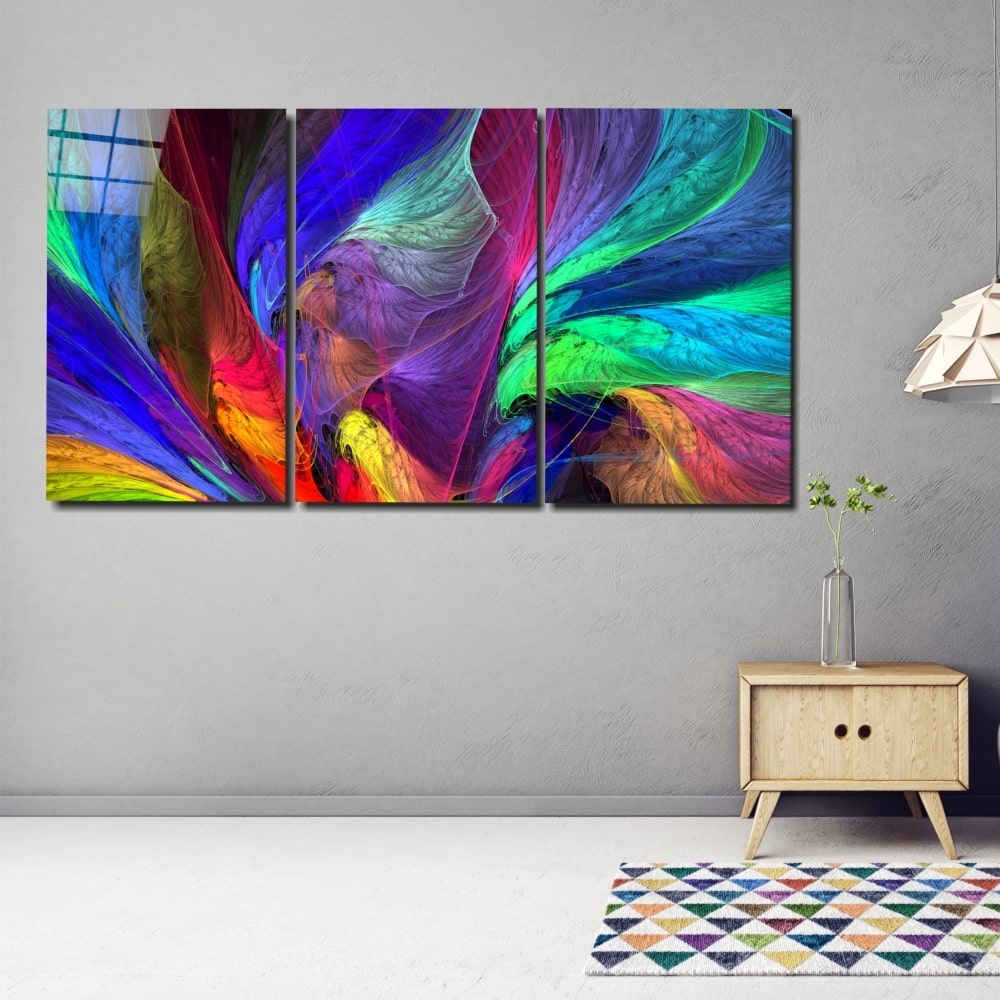 Dance of Colors UV Digital Painted Frameless Glass Wall Art or Decor - Art Gallery EU - 4