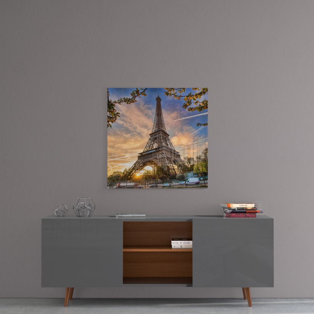 Eiffel Tower UV Digital Painted Frameless Glass Wall Art or Decor - Art Gallery EU - 4