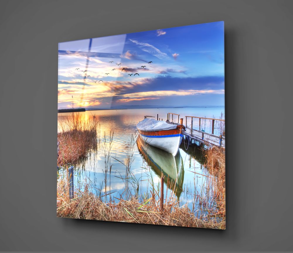 Lake Landscape UV Digital Painted Frameless Glass Wall Art or Decor - Art Gallery EU - 1
