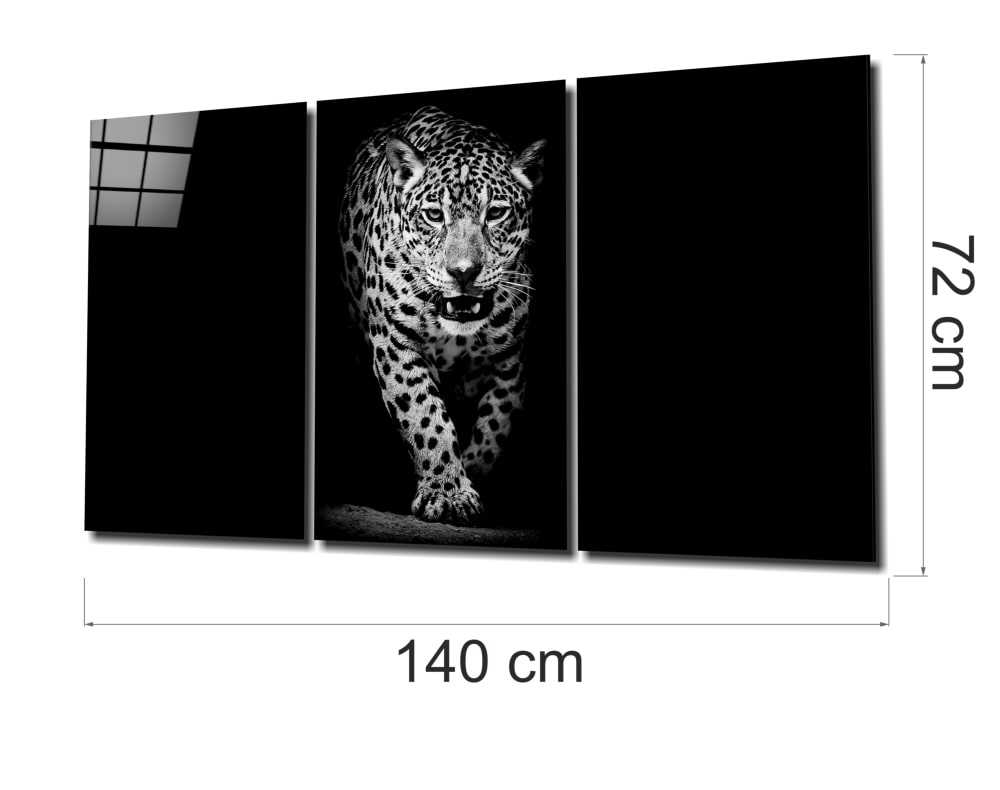 Leopard in the Dark UV Digital Painted Frameless Glass Wall Art or Decor - Art Gallery EU - 1
