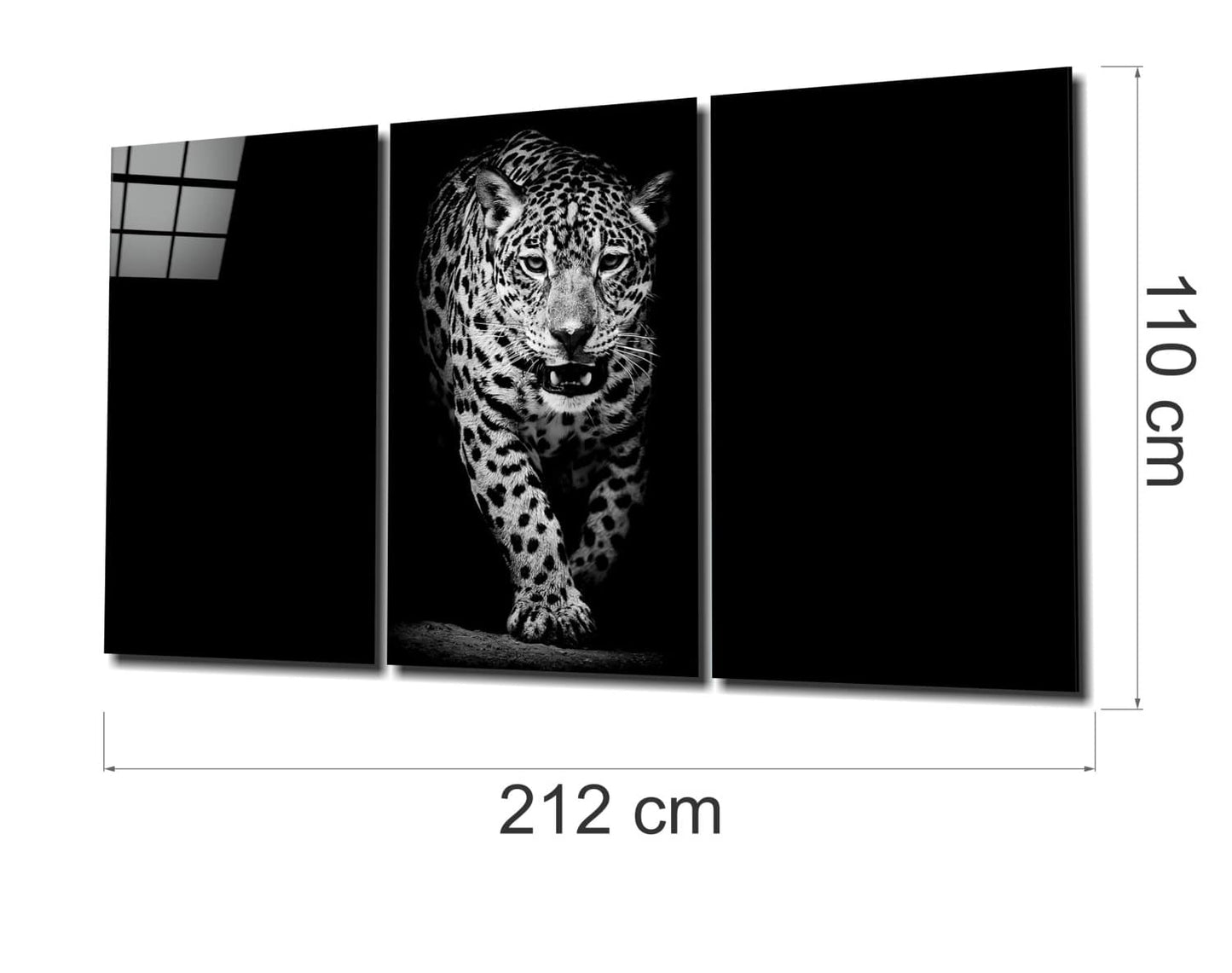 Leopard in the Dark UV Digital Painted Frameless Glass Wall Art or Decor - Art Gallery EU - 3