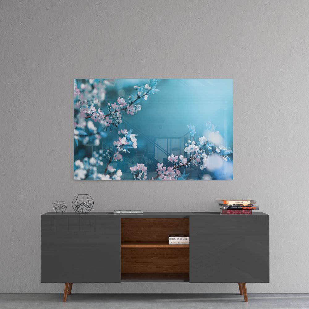 Spring Flowers UV Digital Painted Frameless Glass Wall Art or Decor - Art Gallery EU - 4