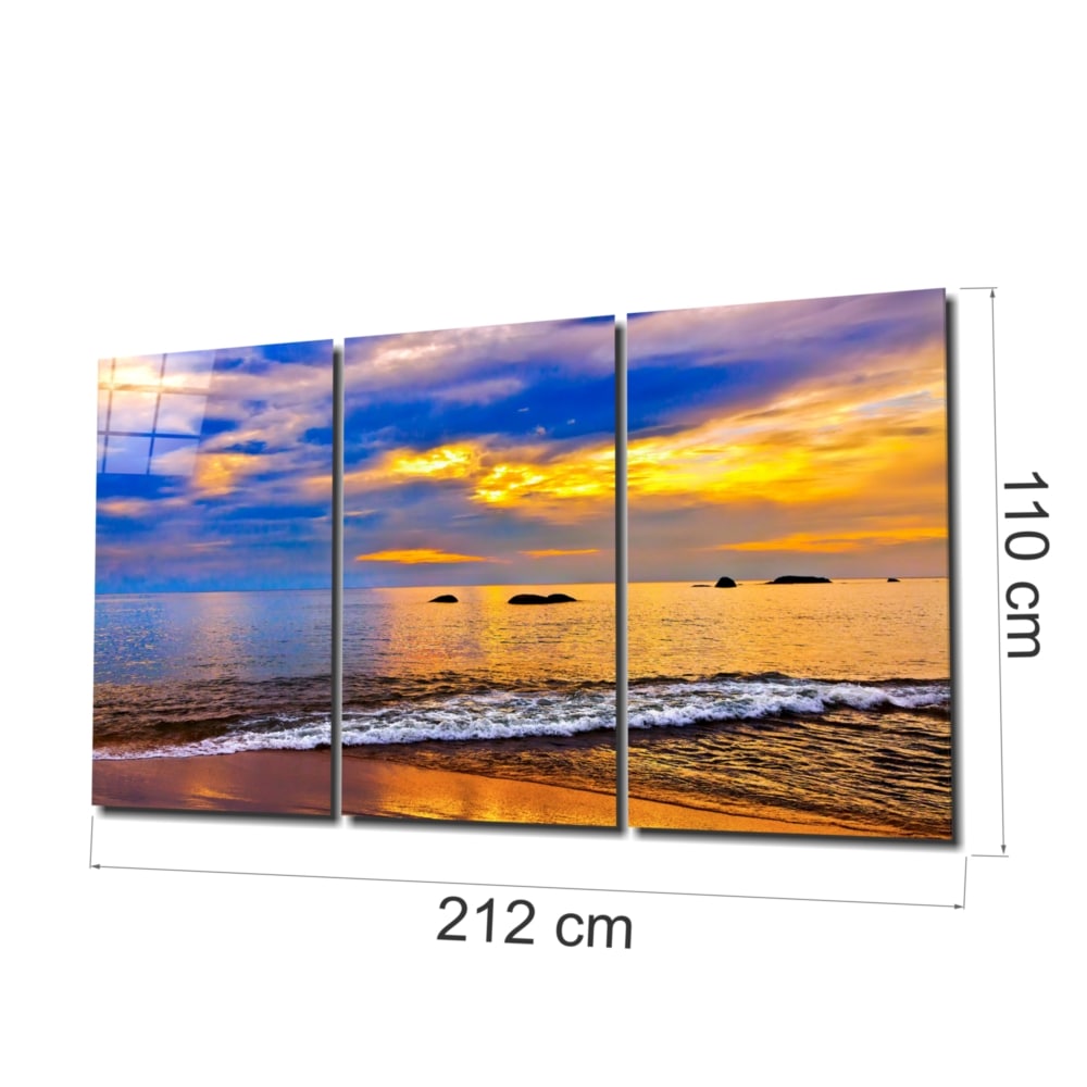 Sunset on the Beach UV Digital Painted Frameless Glass Wall Art or Decor - Art Gallery EU - 1