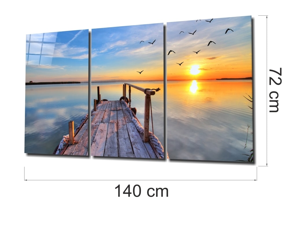 Sunset on the Beach UV Digital Painted Frameless Glass Wall Art or Decor - Art Gallery EU - 7