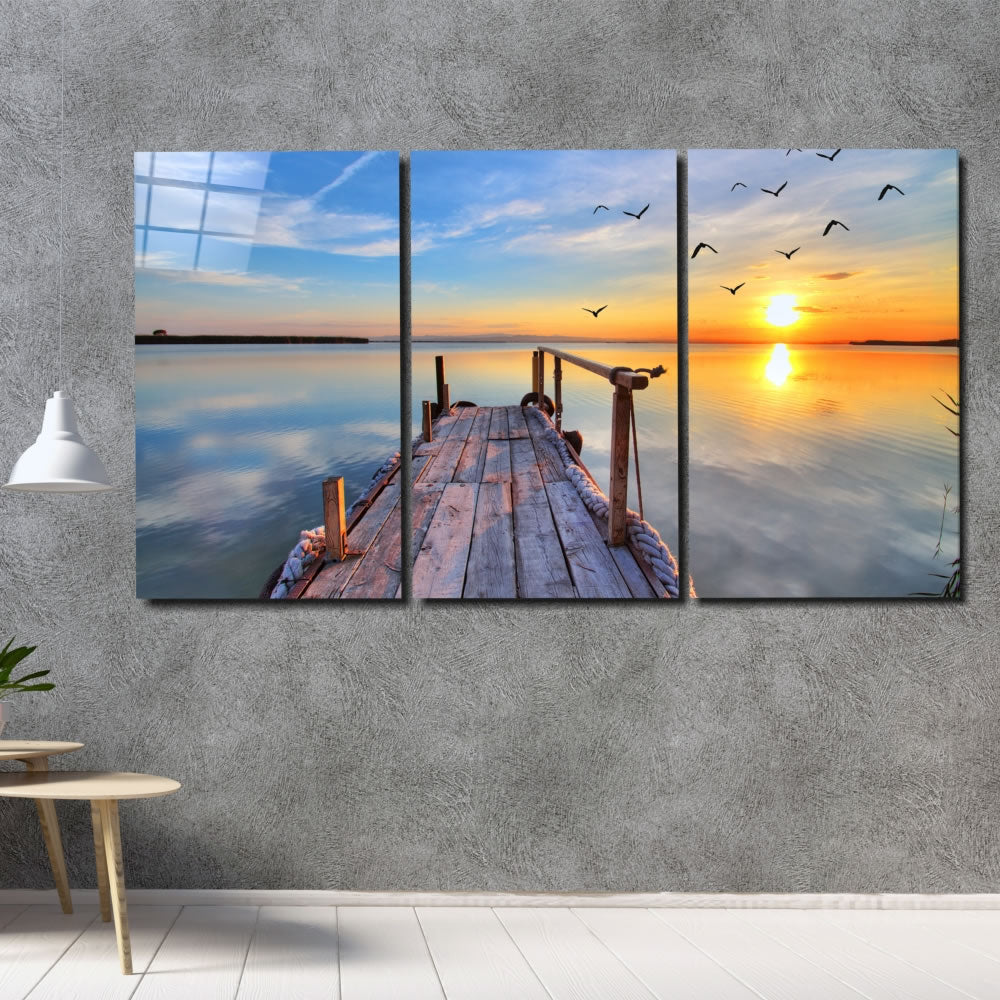 Sunset on the Beach UV Digital Painted Frameless Glass Wall Art or Decor - Art Gallery EU - 8