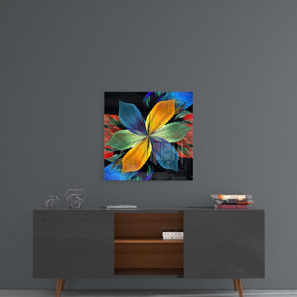 The Colorful Flower UV Digital Painted Frameless Glass Wall Art or Decor - Art Gallery EU - 2