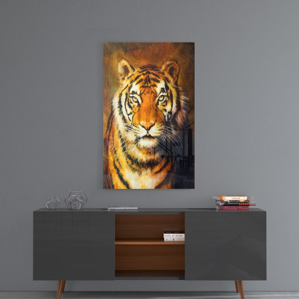 The Tiger UV Digital Painted Frameless Glass Wall Art or Decor - Art Gallery EU - 4