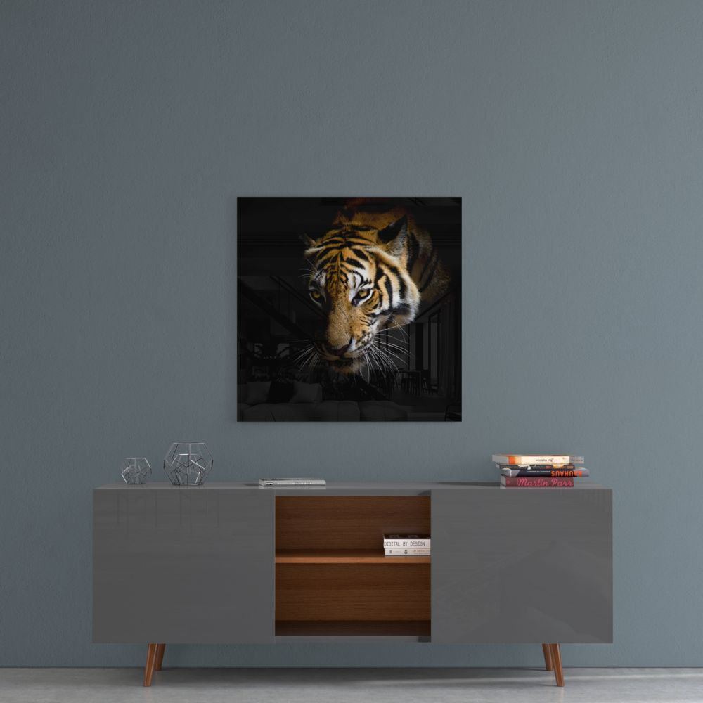 Tiger UV Digital Painted Frameless Glass Wall Art or Decor - Art Gallery EU - 4