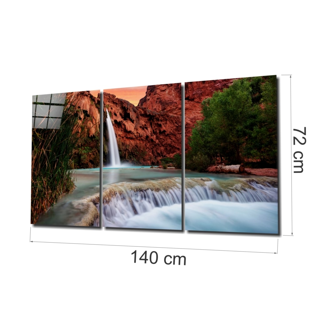 Waterfall UV Digital Painted Frameless Glass Wall Art or Decor - Art Gallery EU - 3