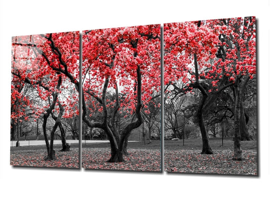 Autumn Trees UV Digital Painted Frameless Glass Wall Art or Decor - Art Gallery EU - 3