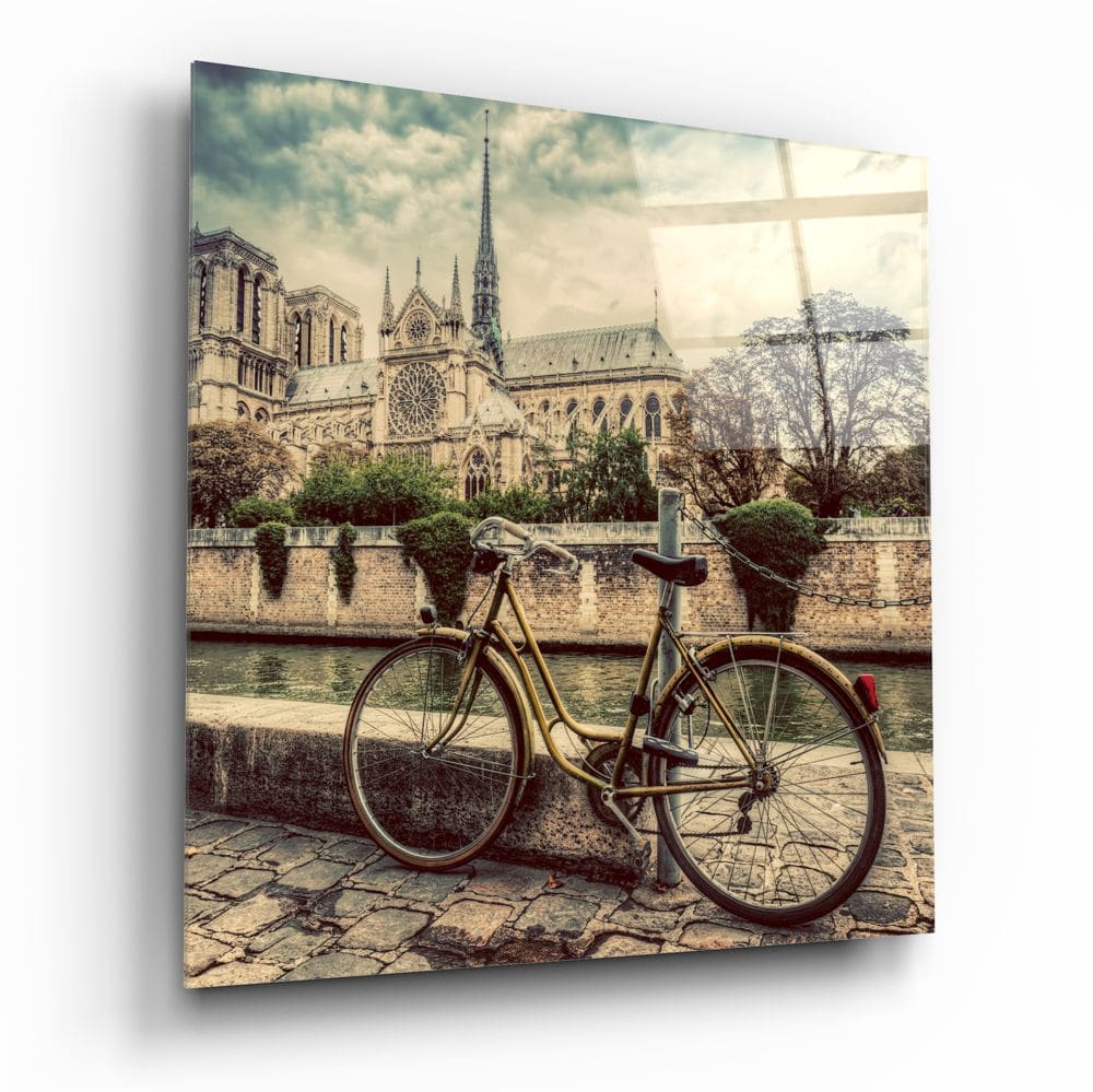 Bike and City Glass Painting
