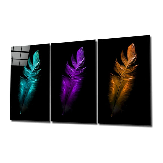 Bird Feathers UV Digital Painted Frameless Glass Wall Art or Decor - Art Gallery EU - 3