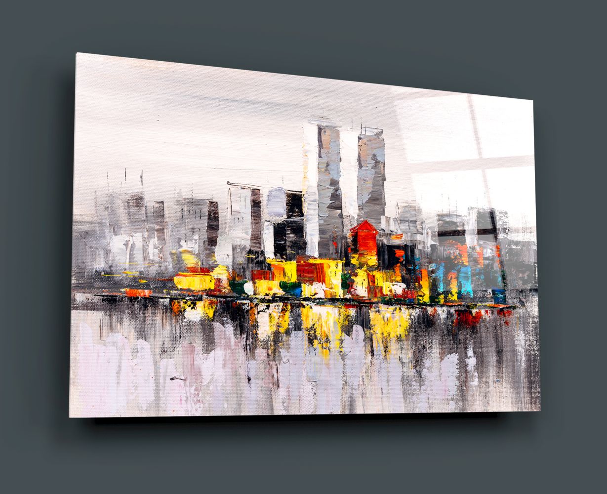 City Abstract UV Digital Painted Frameless Glass Wall Art or Decor - Art Gallery EU - 2