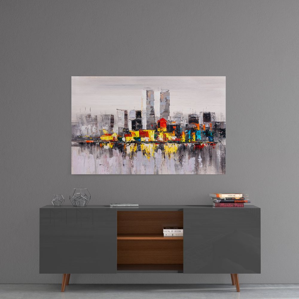 City Abstract UV Digital Painted Frameless Glass Wall Art or Decor - Art Gallery EU - 4