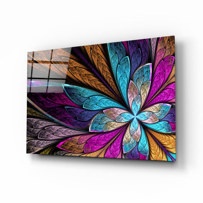 Colorful Flower UV Digital Painted Frameless Glass Wall Art or Decor - Art Gallery EU - 1