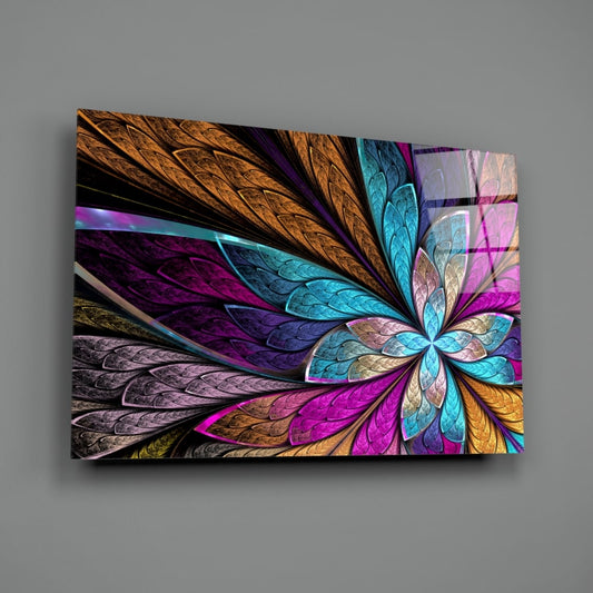 Colorful Flower UV Digital Painted Frameless Glass Wall Art or Decor - Art Gallery EU - 2