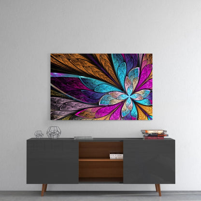 Colorful Flower UV Digital Painted Frameless Glass Wall Art or Decor - Art Gallery EU - 3