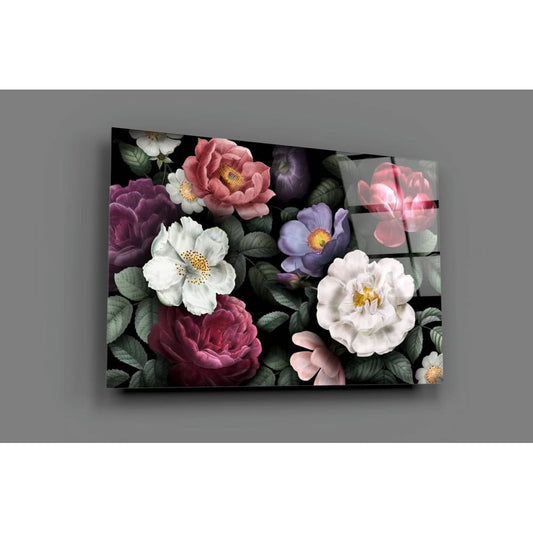 Floral Glass UV Digital Painted Frameless Glass Wall Art or Decor - Art Gallery EU - 1