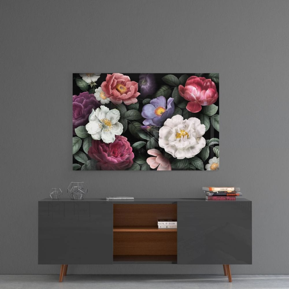 Floral Glass UV Digital Painted Frameless Glass Wall Art or Decor - Art Gallery EU - 4