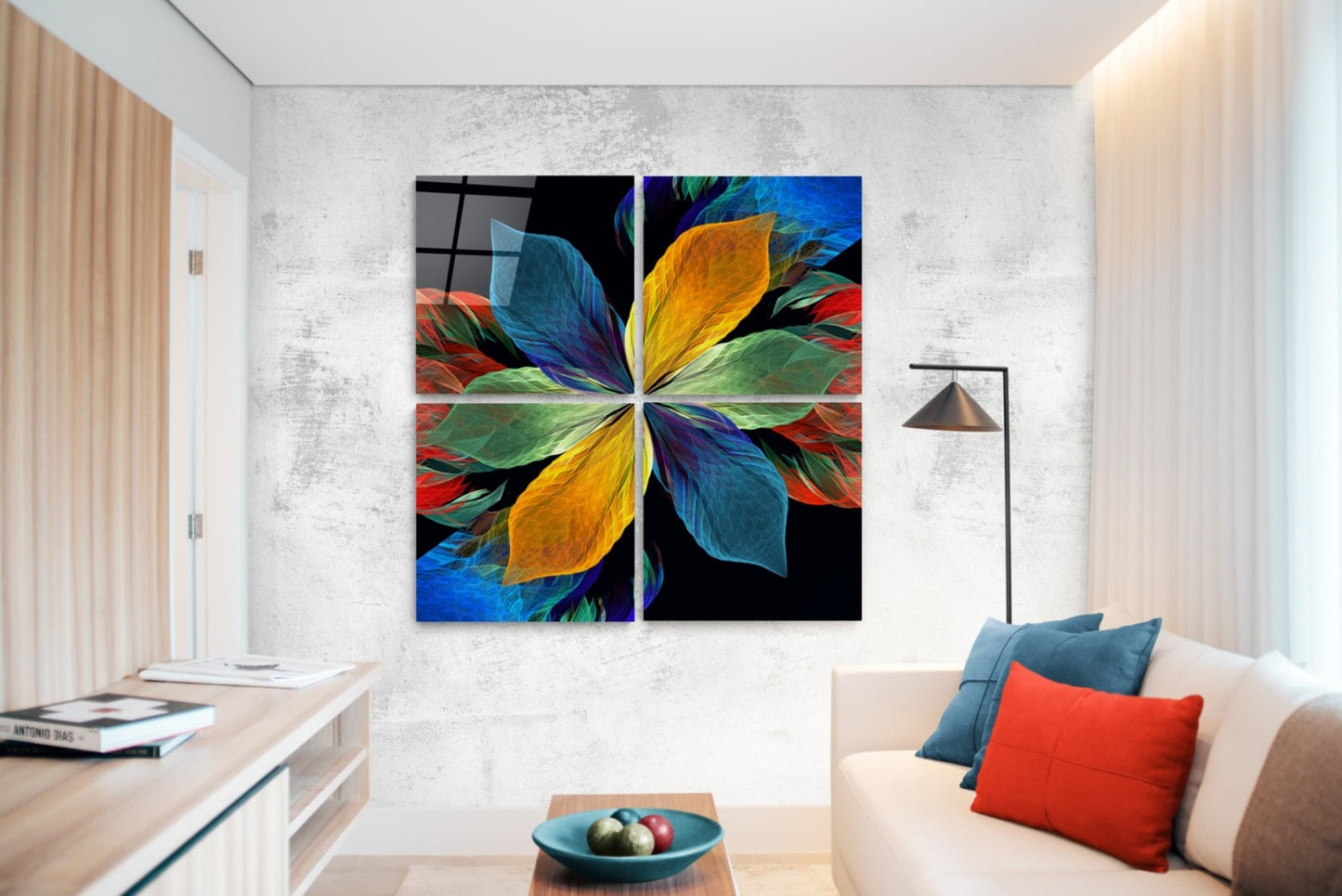 Fortune Flower Quadro UV Digital Painted Frameless Glass Wall Art or Decor - Art Gallery EU - 1