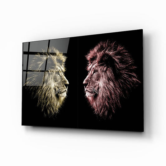 Lion UV Digital Painted Frameless Glass Wall Art or Decor - Art Gallery EU - 4