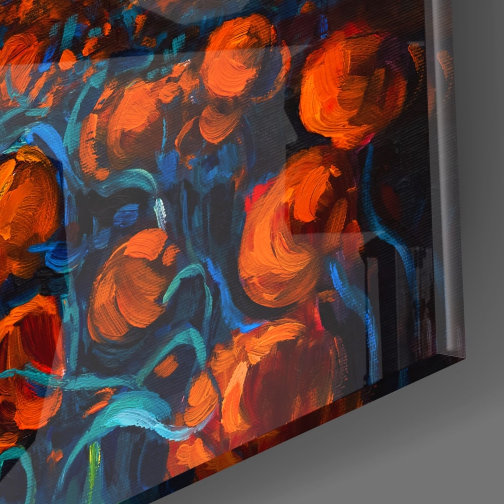 Poppy Field UV Digital Painted Frameless Glass Wall Art or Decor - Art Gallery EU - 4