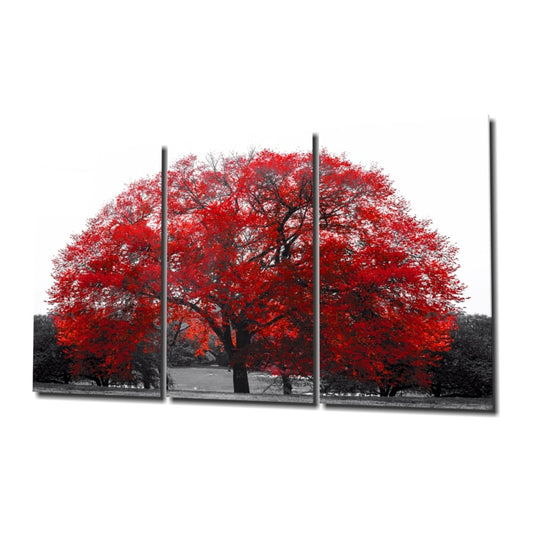 Red Tree UV Digital Painted Frameless Glass Wall Art or Decor - Art Gallery EU - 2
