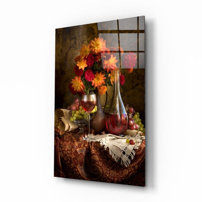 Red Wine UV Digital Painted Frameless Glass Wall Art or Decor - Art Gallery EU - 1