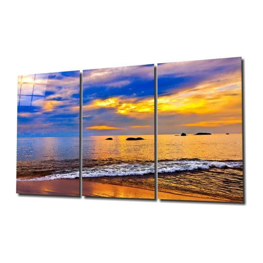 Sunset on the Beach UV Digital Painted Frameless Glass Wall Art or Decor - Art Gallery EU - 3