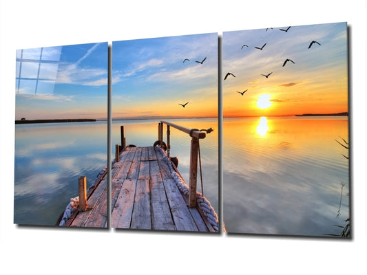 Sunset on the Beach UV Digital Painted Frameless Glass Wall Art or Decor - Art Gallery EU - 5