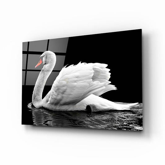 Swan UV Digital Painted Frameless Glass Wall Art or Decor - Art Gallery EU - 1