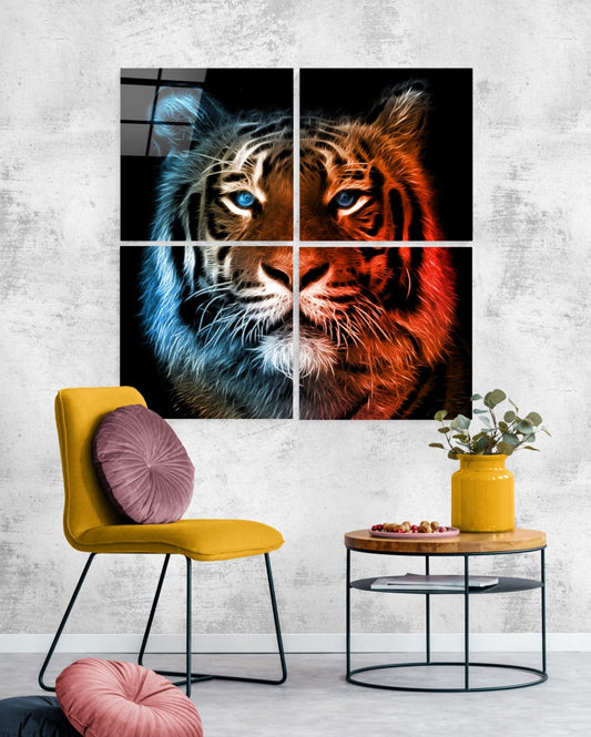 Tiger Quadro UV Digital Painted Frameless Glass Wall Art or Decor - Art Gallery EU - 1