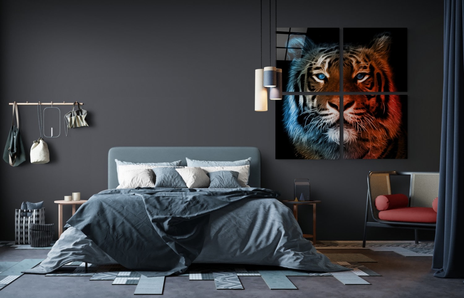 Tiger Quadro UV Digital Painted Frameless Glass Wall Art or Decor - Art Gallery EU - 2