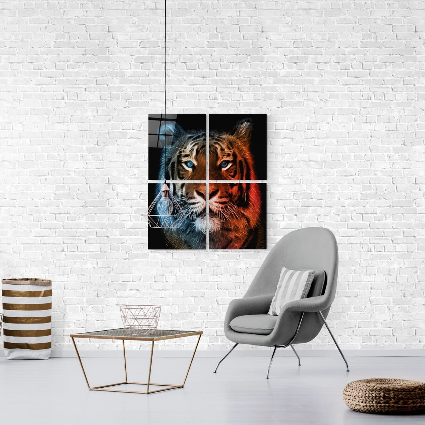 Tiger Quadro UV Digital Painted Frameless Glass Wall Art or Decor - Art Gallery EU - 3