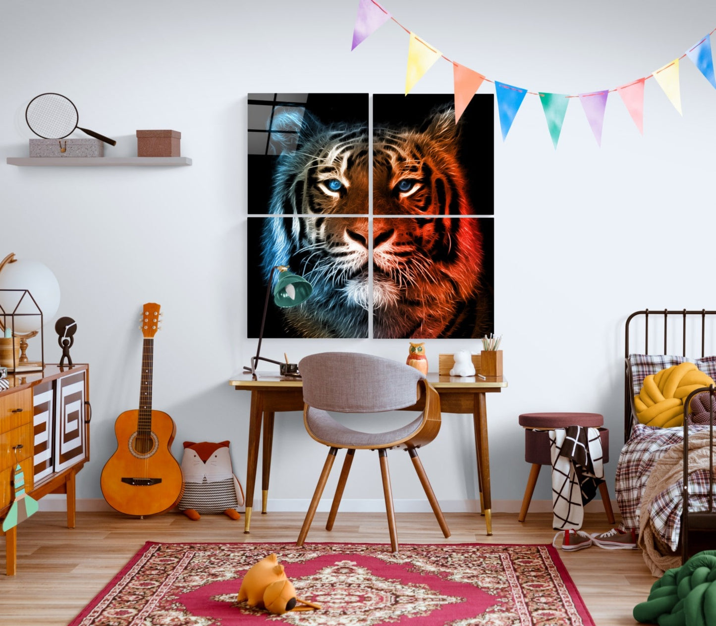 Tiger Quadro UV Digital Painted Frameless Glass Wall Art or Decor - Art Gallery EU - 4