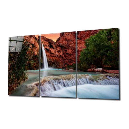Waterfall UV Digital Painted Frameless Glass Wall Art or Decor - Art Gallery EU - 1