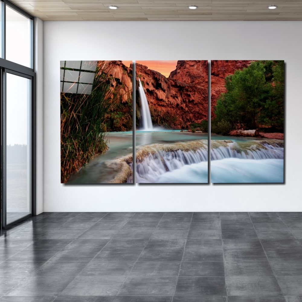Waterfall UV Digital Painted Frameless Glass Wall Art or Decor - Art Gallery EU - 4